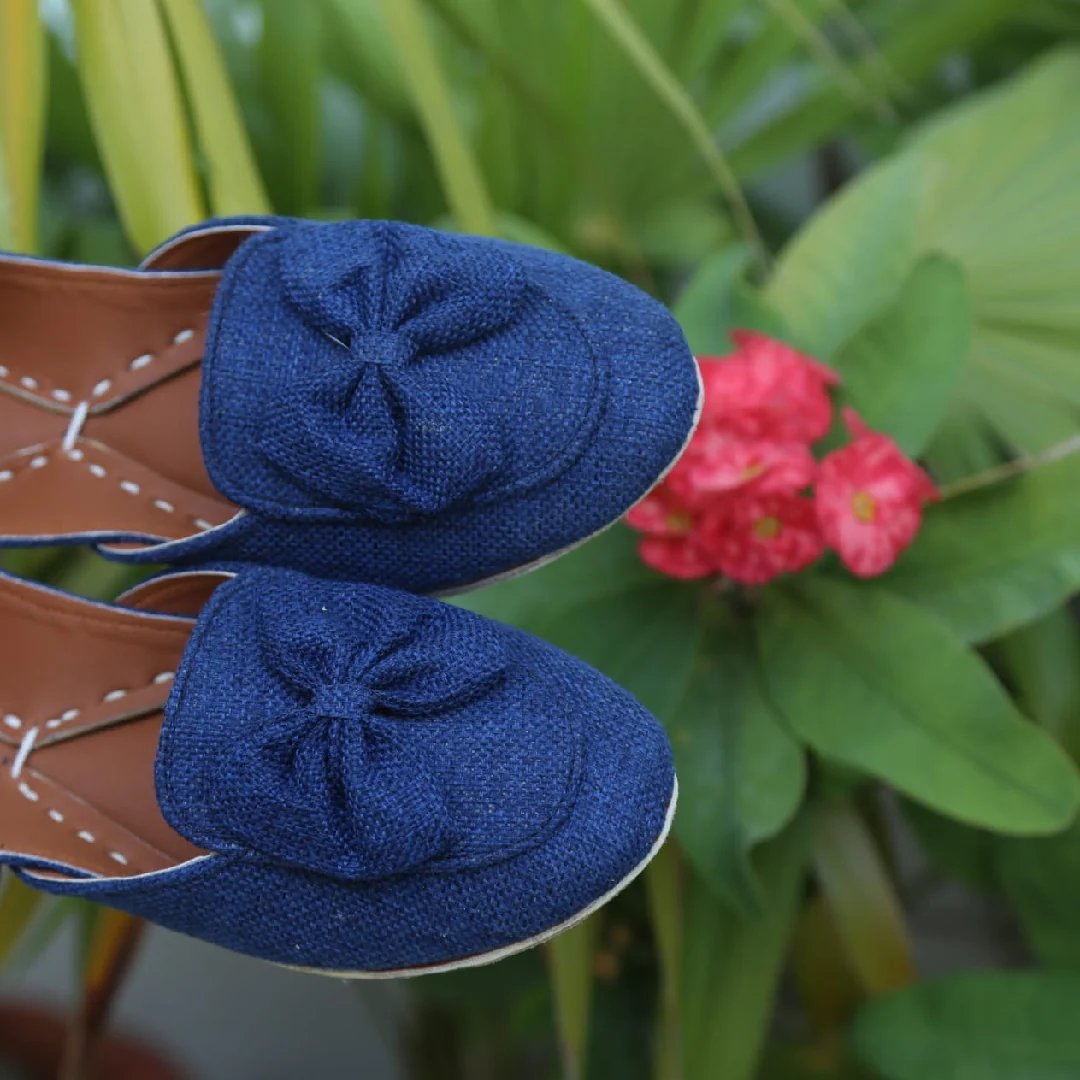 Bow jute loafers (Blue) - Image 4