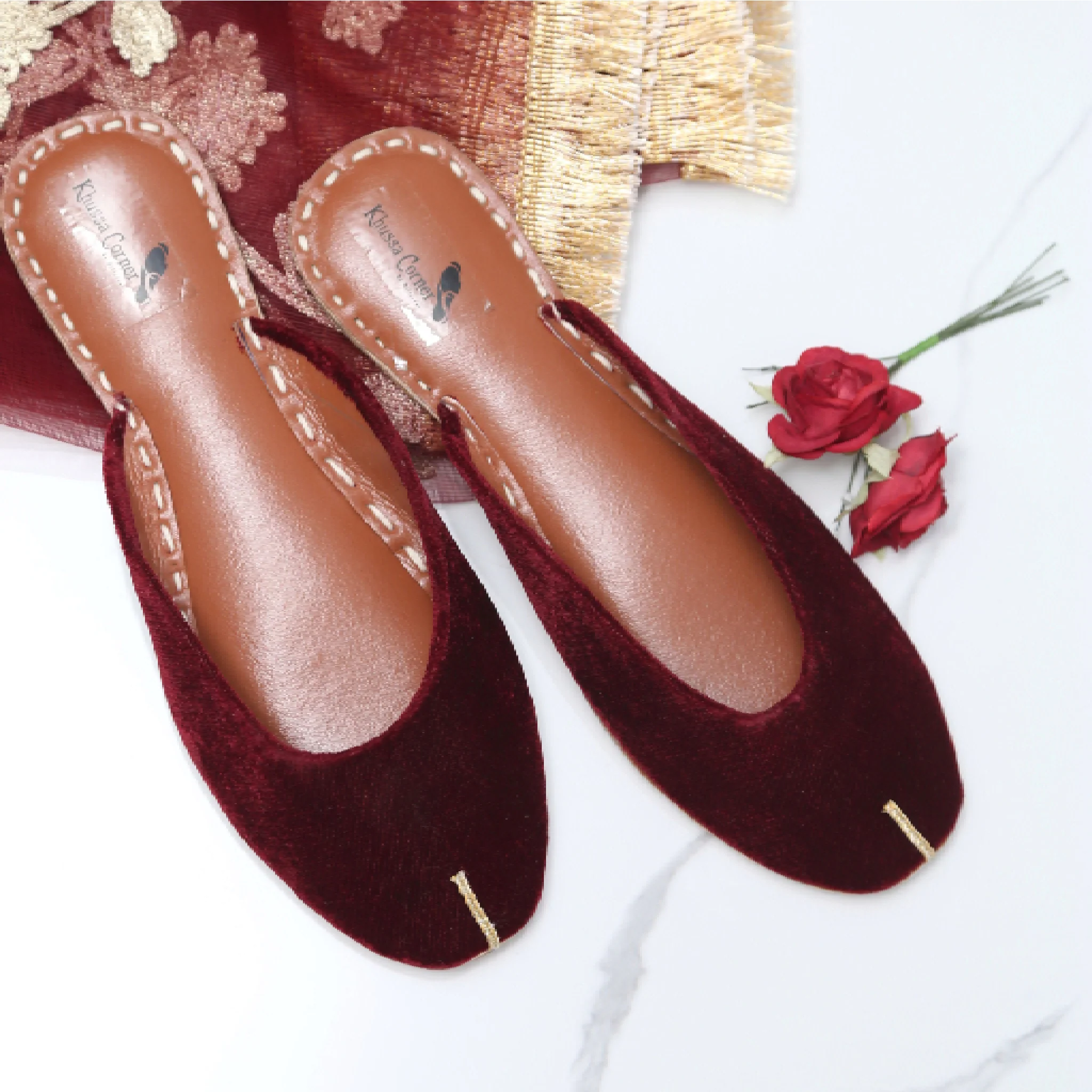 Maroon Velvet backless - Image 3