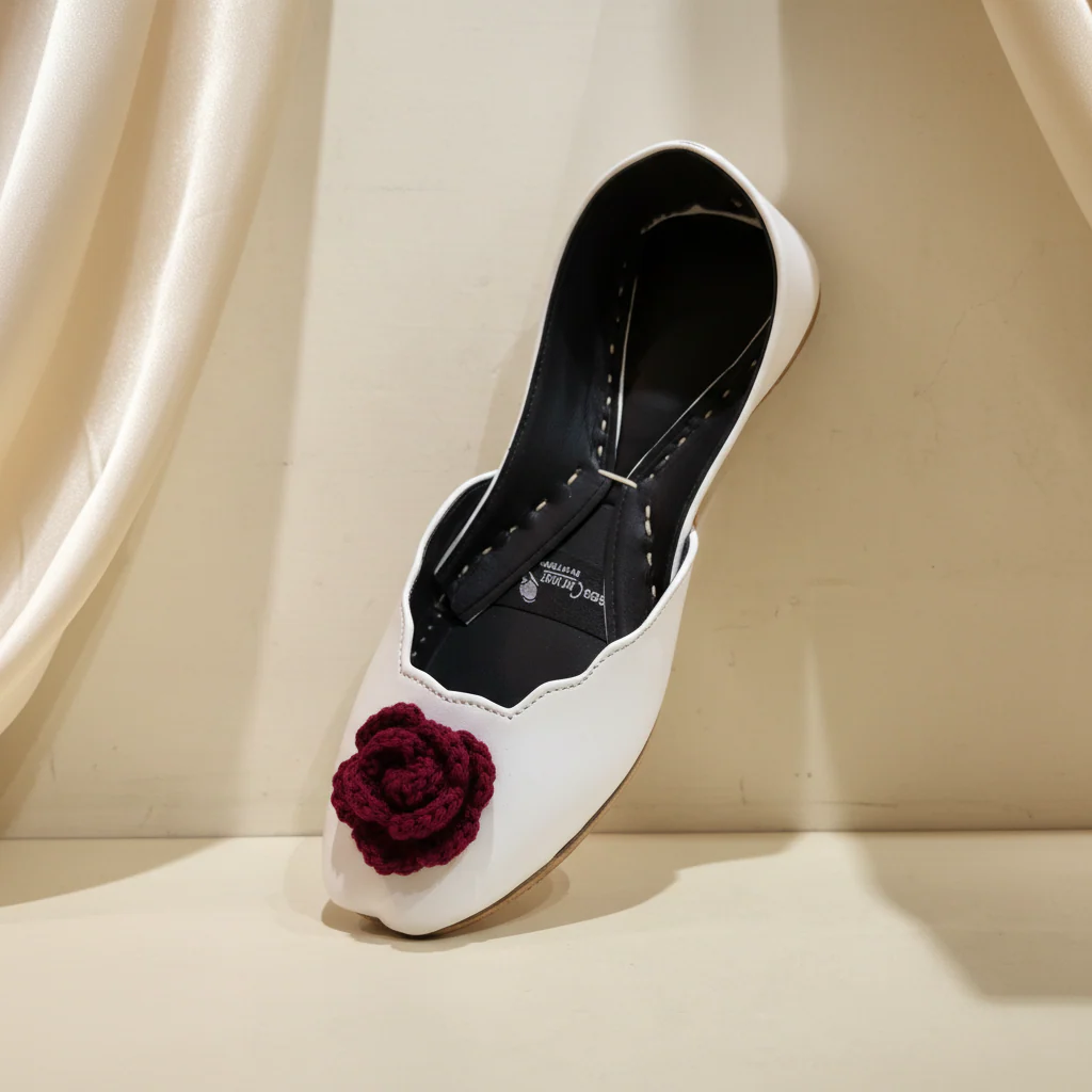 Rose Crochet Khussa (Red) - Image 3